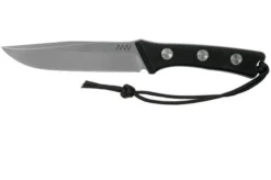 ANV P300 N690, Black G10 P300-015, Black Leather Sheath, Survival Knife