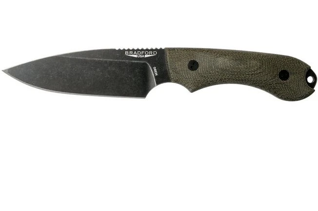 Bradford Knives 3D OD Green Micarta, Guardian4, Sabre, Nimbus Finish, Black Fasteners Bradford Knives 3D OD Green Micarta, Guardian4, Sabre, Nimbus Finish, Black Fasteners -Gentleman’s Knives Popular Shop BDK 4S 102N 01 bradford knives