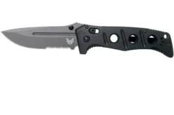 Benchmade 275SGY-1 Sibert Adamas Black G10, Tungsten Grey Serrated Pocket Knife, Shane Sibert Design