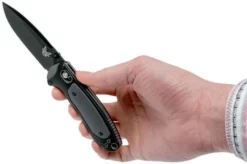 Benchmade 595BK Mini Boost Pocket Knife, Plain Edge Black Blade -Gentleman’s Knives Popular Shop BE595BK 08 benchmade be595bk 08
