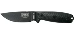 ESEE Model 3 Black Blade 3D Black G10 Survival Knife 3PMB-001 Black Sheath + Belt Clip