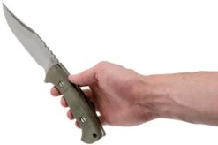 Rick Hinderer Ranch Bowie Green Canvas Micarta, Stonewashed, Bowie Knife -Gentleman’s Knives Popular Shop HRK TRB SW GM 06 rick hinderer knives