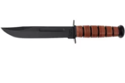 KA-BAR USMC 5017 Plain Edge, Leather, Plastic Sheath