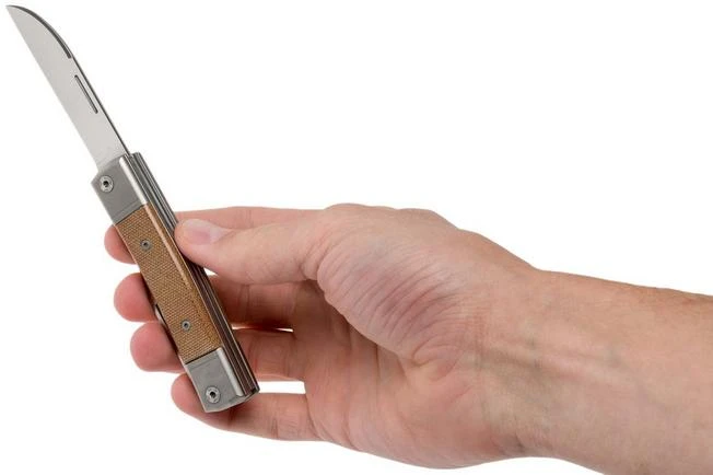 LionSteel BestMan BM13 CVN Natural Canvas Micarta Slipjoint Pocket Knife LionSteel BestMan BM13 CVN Natural Canvas Micarta Slipjoint Pocket Knife -Gentleman’s Knives Popular Shop LI BM13 CVN 06 lionsteel