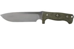 LionSteel M7 CVG Satin, Green Canvas Micarta Fixed Knife, Molletta Design