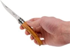 Opinel Pocket Knife No. 8 Slim Line, Stainless Steel, Olive Wood -Gentleman’s Knives Popular Shop OP001144 07 opinel op001144 07