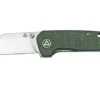 QSP Knife Penguin Mini QS130XS-C, Satin 14C28N, Green Micarta Pocket Knife