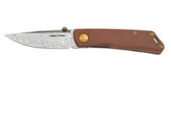 Real Steel Luna Boost Premium, Damascus, Brown Micarta Knivesandtools Exclusive Pocket Knife