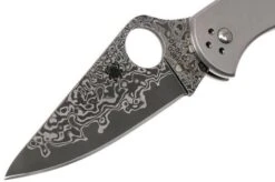 Spyderco Delica 4 Titanium Damascus C11TIPD Pocket Knife -Gentleman’s Knives Popular Shop SPC11TIPD 03 spyderco spc11tipd 03