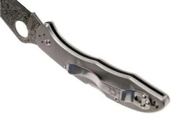 Spyderco Delica 4 Titanium Damascus C11TIPD Pocket Knife -Gentleman’s Knives Popular Shop SPC11TIPD 05 spyderco spc11tipd 05