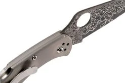 Spyderco Delica 4 Titanium Damascus C11TIPD Pocket Knife -Gentleman’s Knives Popular Shop SPC11TIPD 06 spyderco spc11tipd 06