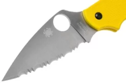 Spyderco UK Penknife Salt LC200N Serrated C94SYL Yellow Pocket Knife -Gentleman’s Knives Popular Shop SPC94SYL 03 spyderco