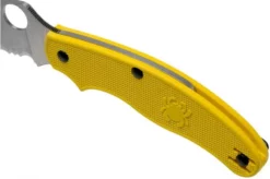 Spyderco UK Penknife Salt LC200N Serrated C94SYL Yellow Pocket Knife -Gentleman’s Knives Popular Shop SPC94SYL 07 spyderco