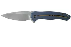 WE Knife Kitefin 2001F Blue Titanium, Bronze Line Pocket Knife