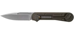 WE Knife Double Helix 815B Pocket Knife, Bronze Handle, Stonewashed Blade