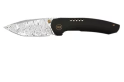 WE Knife Trogon WE22002B-DS1 Black Titanium, Heimskringla Damasteel Pocket Knife
